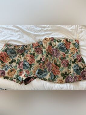 Floral Tapestry Mini Shorts in Multi Floral